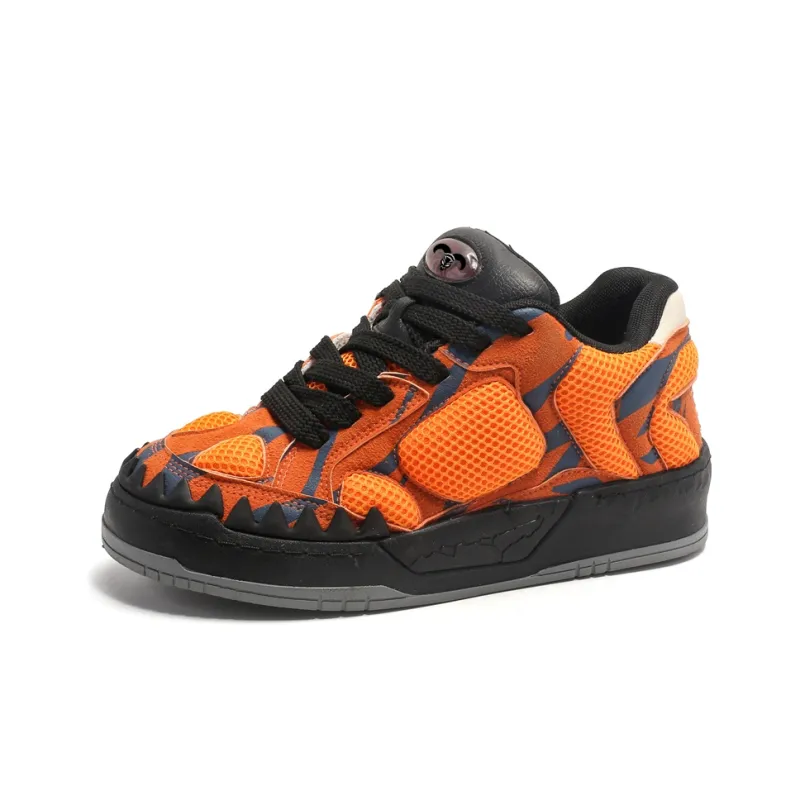 Grumpy Ram Anti Slip And Wear Resistant Breathable Low Top Skateboard Shoes Unisex Orange-1