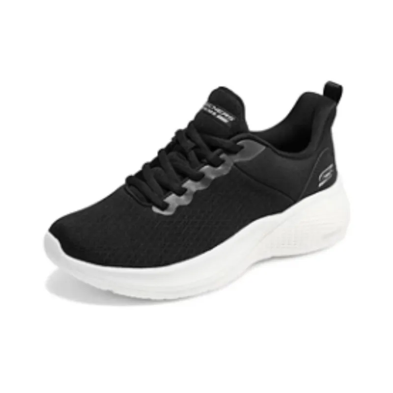 Skechers Slip Resistant Breathable Low Top Running Shoes Women's Black White-2
