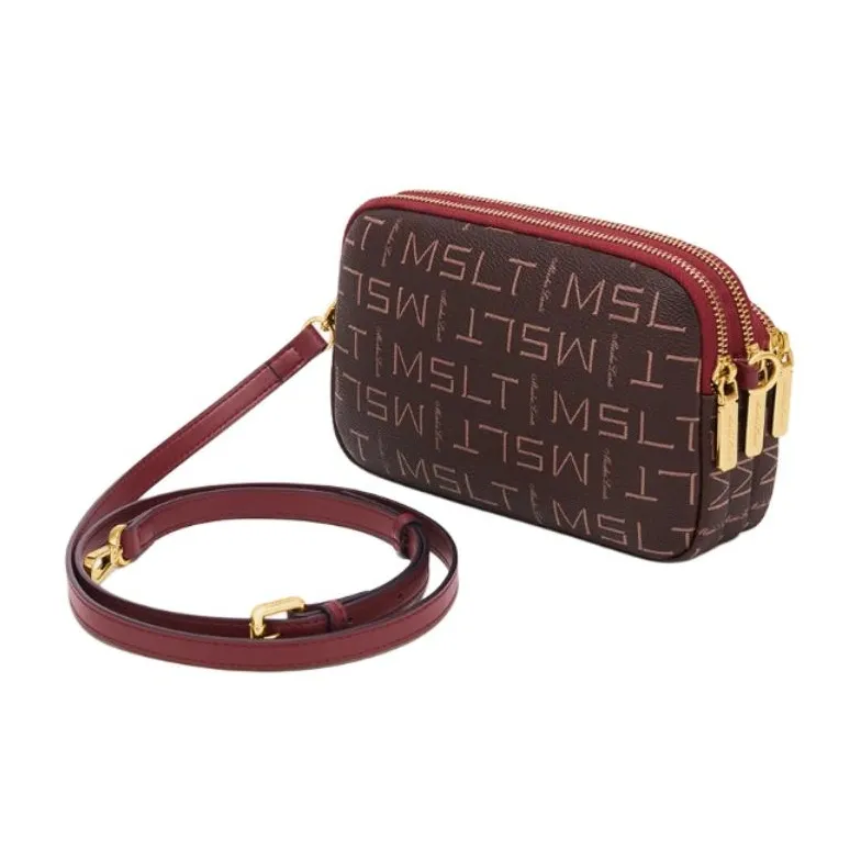 MashaLanti PVC Small Square Bag Crossbody Bag Shoulder Bag Small Size Women's Burgundy-4