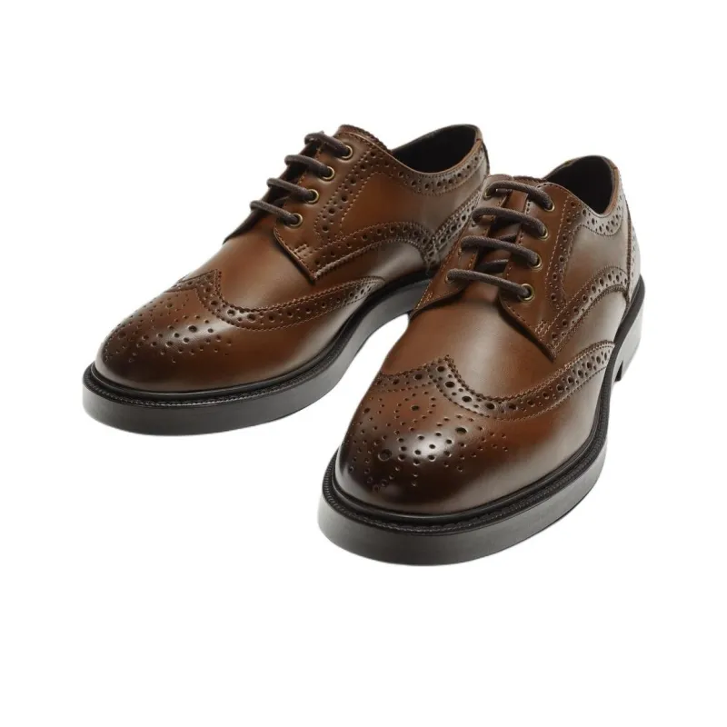 ZARA Dress Shoes Men Low Top Brown-2