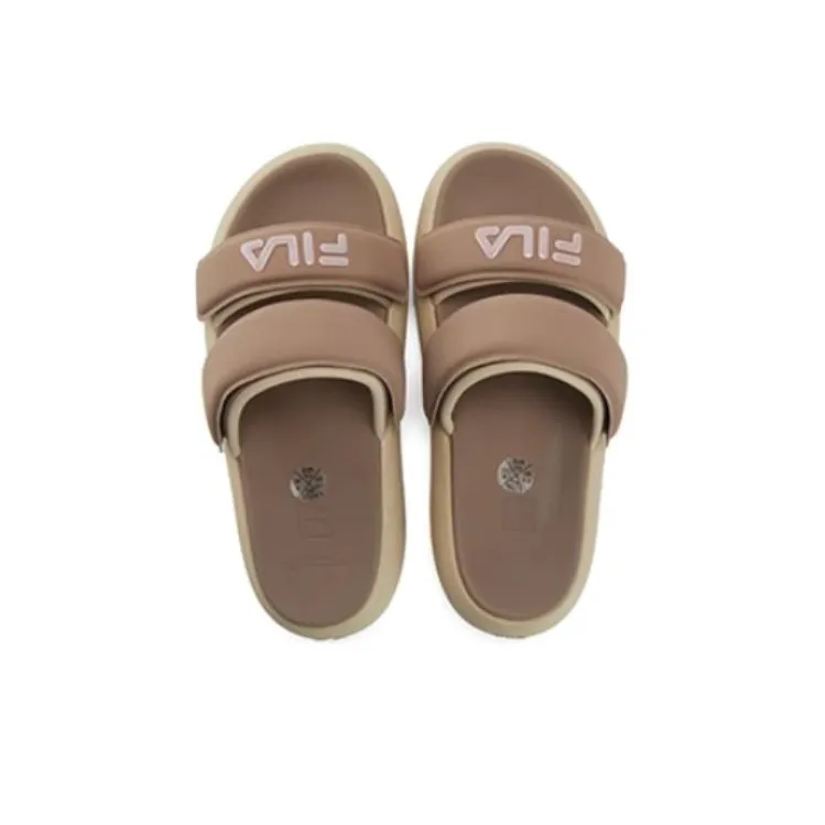 FILA Antibacterial Slide Slippers Women's Brown Yellow-2