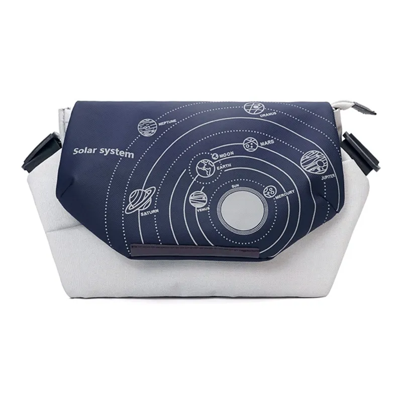 TAKI PU Fashion Casual Versatile Crossbody Bag, Shoulder Bag Unisex Black Gray/Gray Blue-5