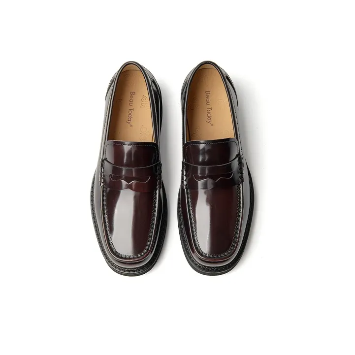 Beau Today Men's Casual Shoes Men Low Top Black/Burgundy-6