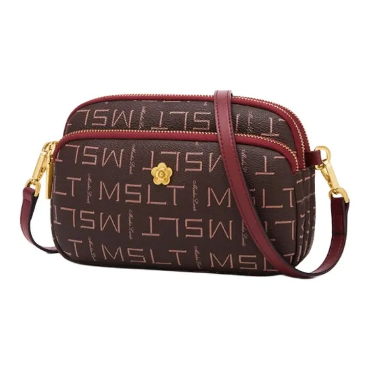 MashaLanti PVC Small Square Bag Crossbody Bag Shoulder Bag Small Size Women's Burgundy-1