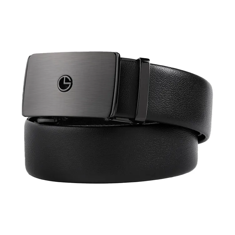 GOLDLION Top Layer Cow Leather Belts Unisex Black 3.5CM-9