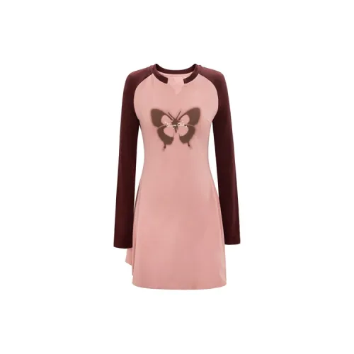 UNIFREE Long-Sleeved Dresses Women's Pink