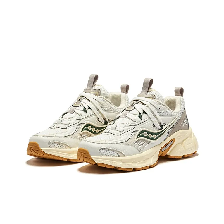 Saucony 2K CAVALRY Low Top Running Shoes Unisex White Gray Green-2