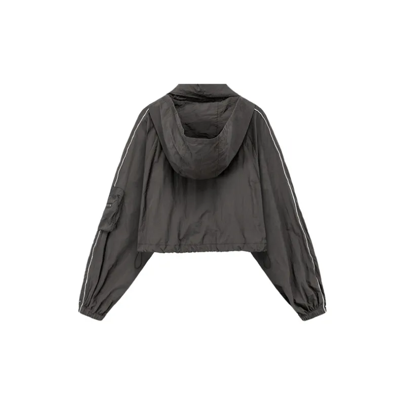 CHUU Cropped Coats Women's Black Gray-1