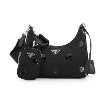 PRADA Nylon 3 in 1 Bag Combination Shoulder Bag Women's Black