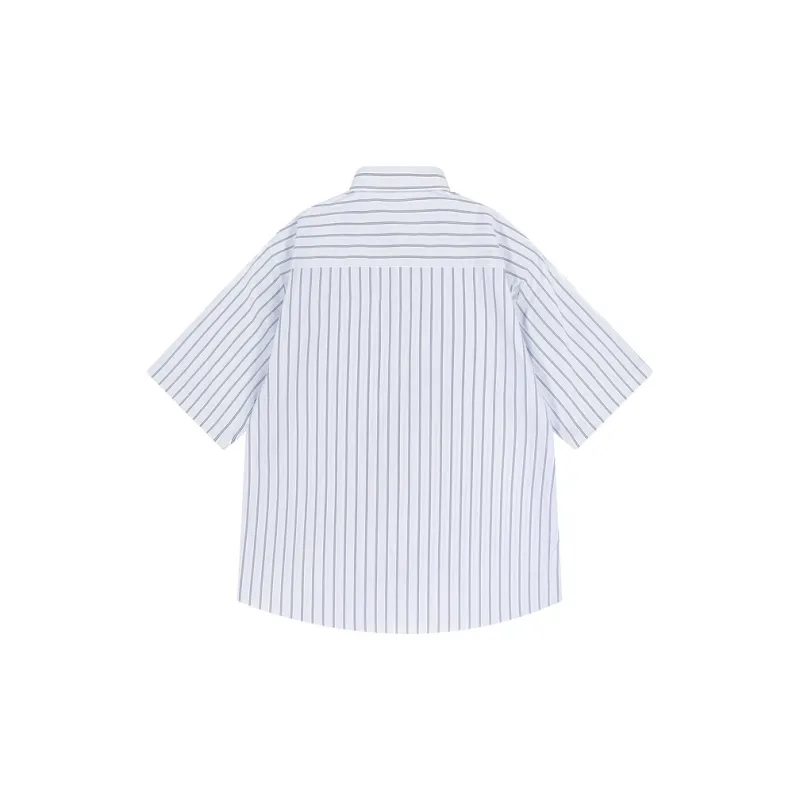 EARL JOEL Shirt Unisex White Blue Stripes-1