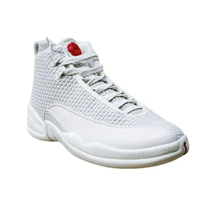 Jordan Air Jordan 12 BIN 23 'TRIPLE WHITE' Slip-Resistant High-Top Vintage Basketball Shoes Men's White-1