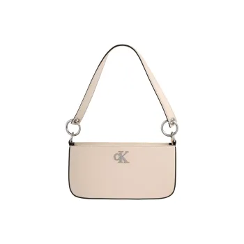 CALVIN KLEIN Synthetic Material Underarm Baguette Shoulder Bag Women's Apricot