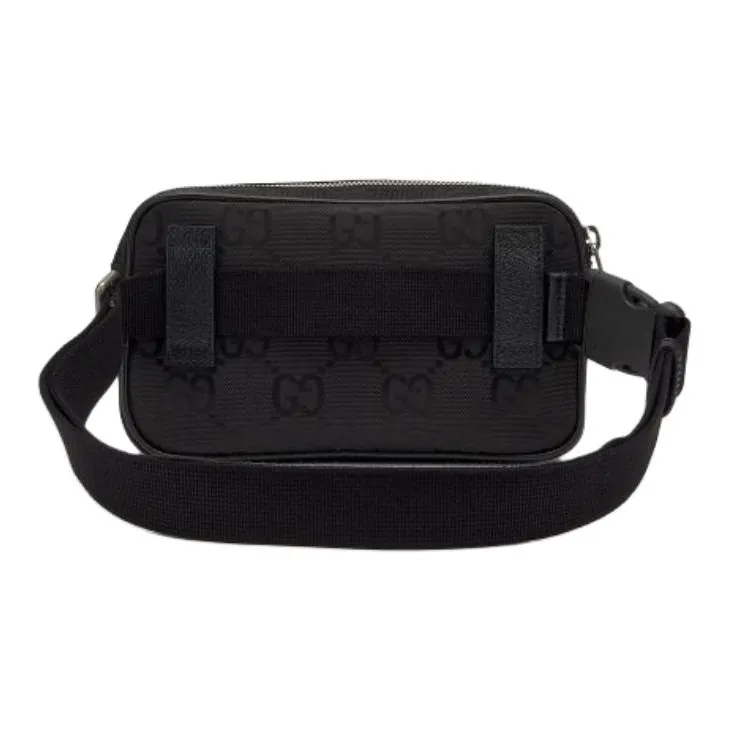 GUCCI Off The Grid Leather With Nylon Sling Bag, Fanny Pack Unisex Black-1