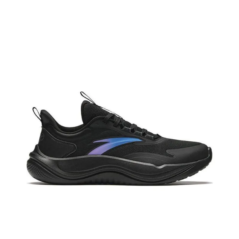 Anta Cushioning Breathable Lightweight Rebound Low Top Running Shoes Men's Black-1
