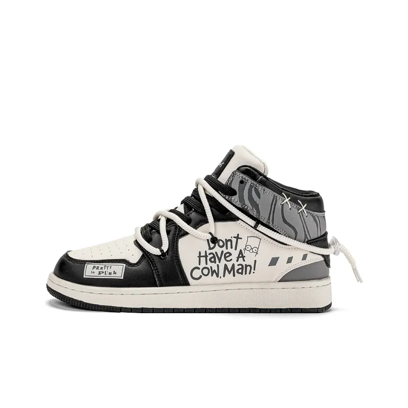 The Simpsons Skateboard Shoes Unisex High Top Black/Classic Black Red-8