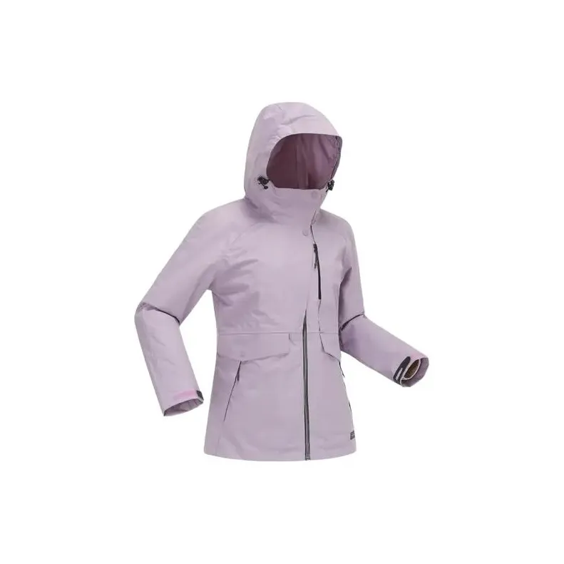 DECATHLON Waterproof And Warm Windbreaker Jacket Women's Purple/Light Gray-1