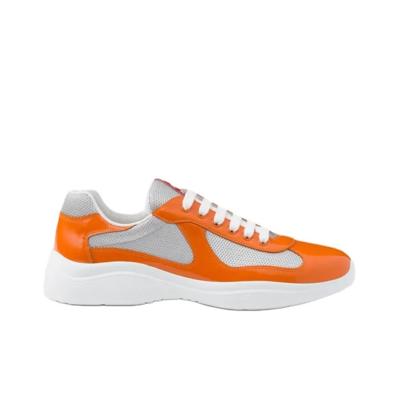PRADA America's Cup Low-Top Casual Shoes Men's White Orange-1