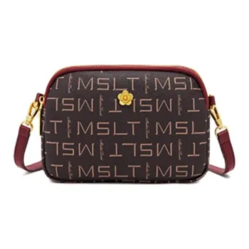 MashaLanti PVC Cell Phone Pouch Crossbody Bag Shoulder Bag Women's Burgundy