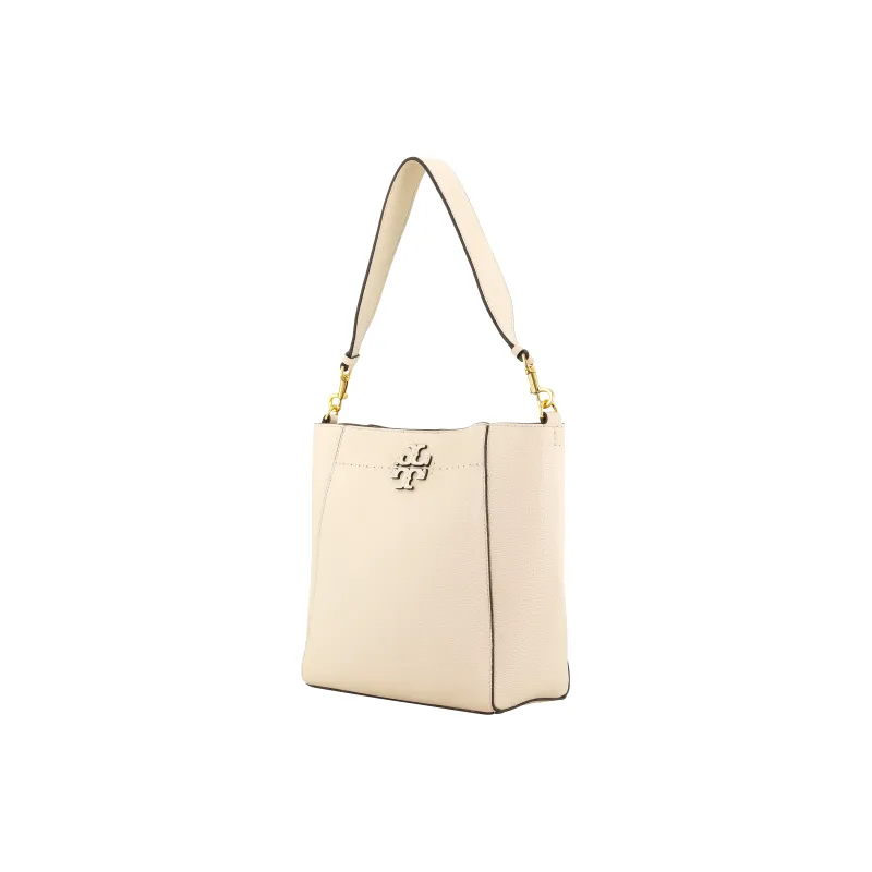 TORY BURCH McGraw Leather Bucket Bags Crossbody Bag, Shoulder Bag Women's Cream White-1