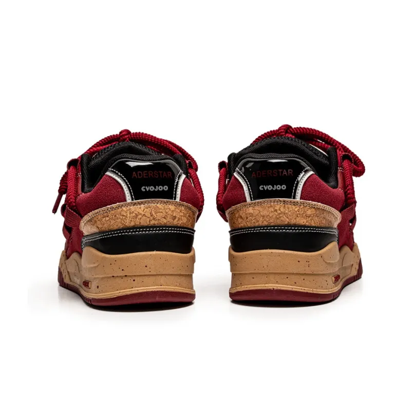 CVOJOO Low Top Skateboard Shoes Men's Burgundy-2
