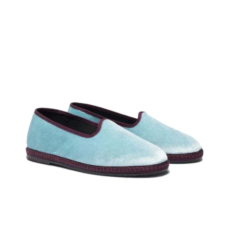 SCAROSSO Valentina Almond Toe Velvet Slippers Women's-1