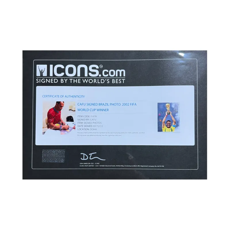 ICONS.com Caru Includes Certification Certificate Outer Frame Size: 38.6x48.6cm Brazil Football Fan Supply-1