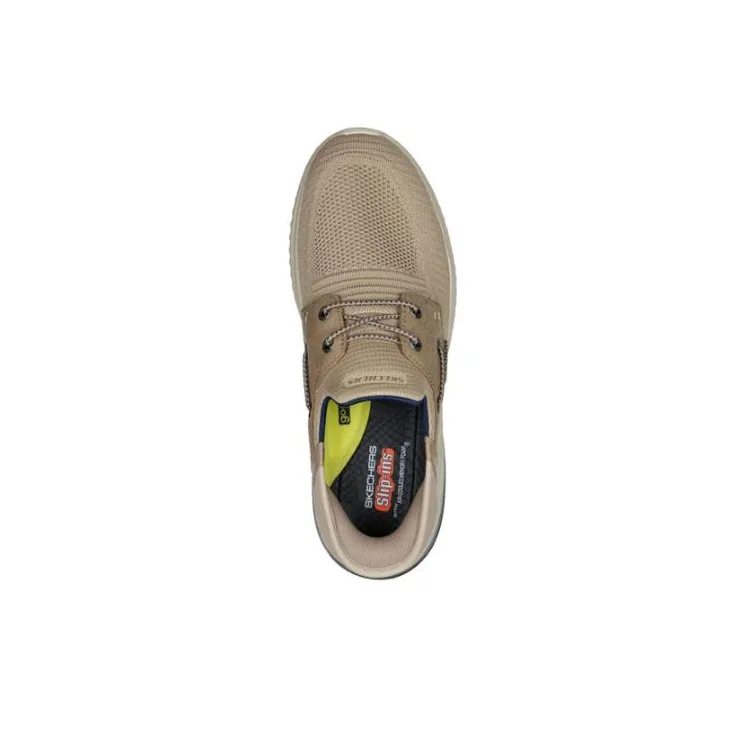 Skechers Hands Free Slip Ins Cushioning Abrasion Resistant Lightweight Low Top Casual Shoes Men's Taupe-3