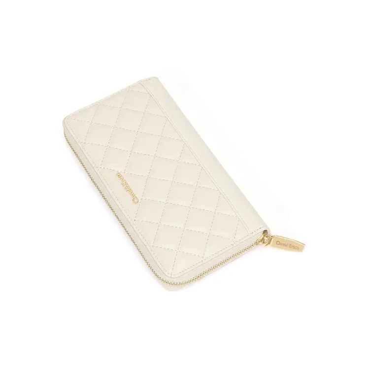 CinvaiKrose Calfskin With Microfiber Chanel Inspired Coin Purse, Clutch Wallet Women's Black-11