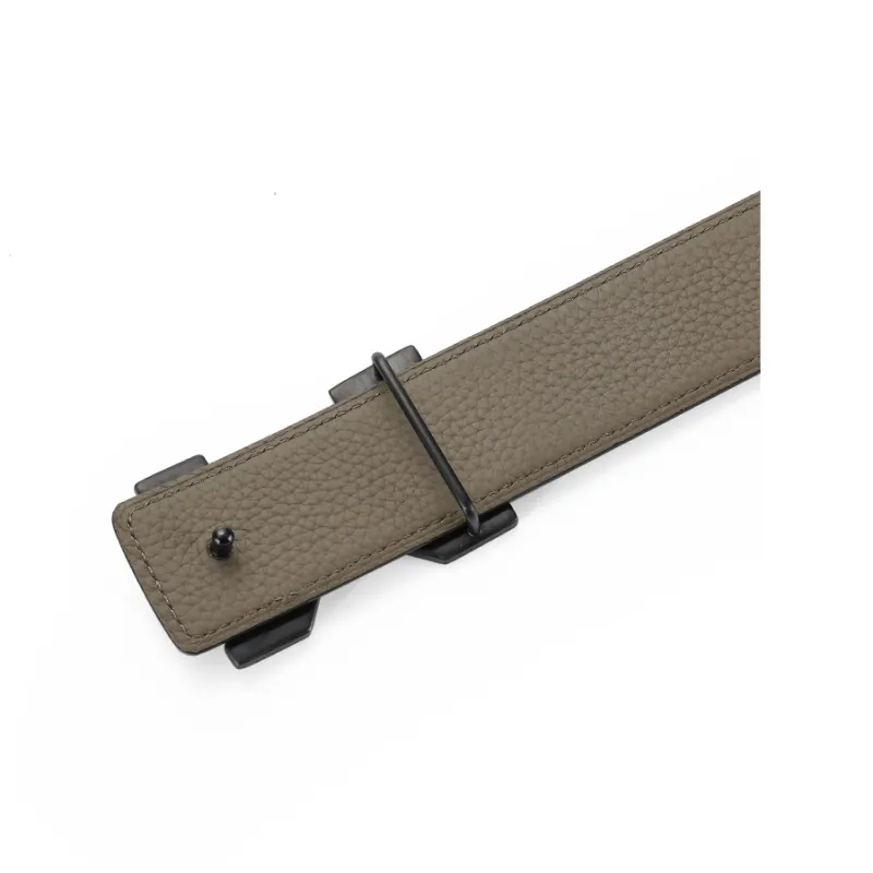 FAIRWHALE Logo Smooth Buckle, Top Grain Cow Leather Genuine Leather Belt Men's Width 3.5CM-5