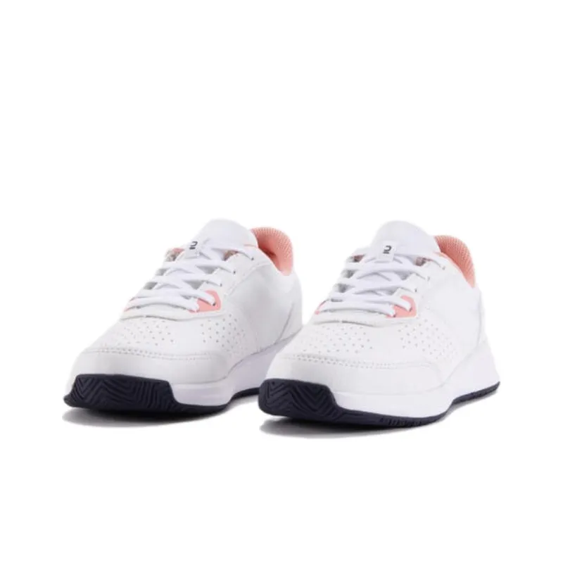 DECATHLON Durable Breathable Low Top Tennis Shoes Unisex White Pink-2
