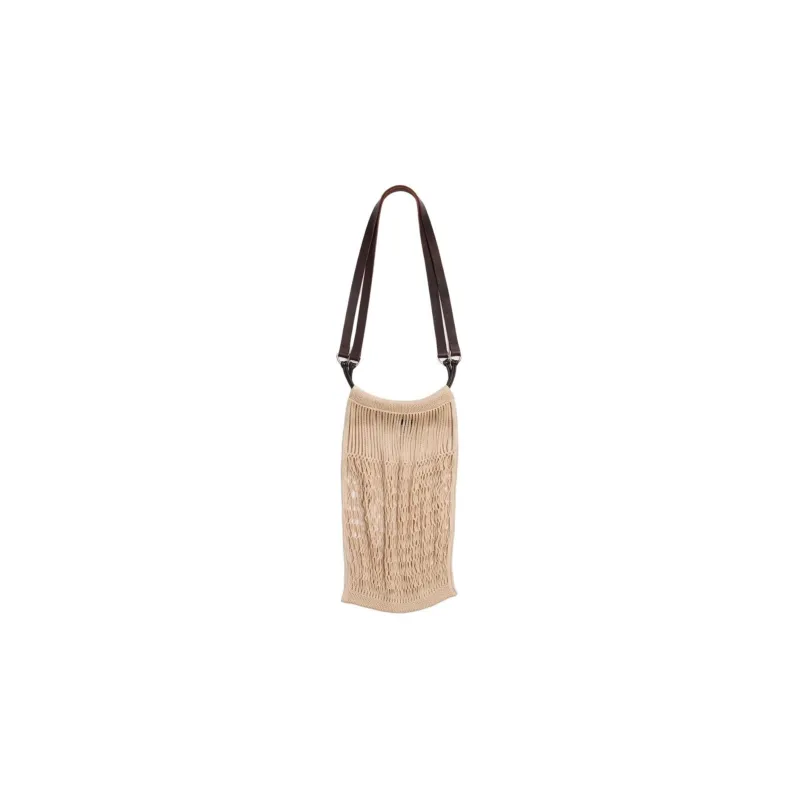 Lemaire Fabric With Cow Leather Handbag, Shoulder Bag Unisex Light Beige-0