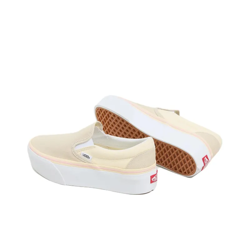 Vans Slip-on Durable Breathable Support Low-Top Skateboard Shoes Unisex Light Yellow-3