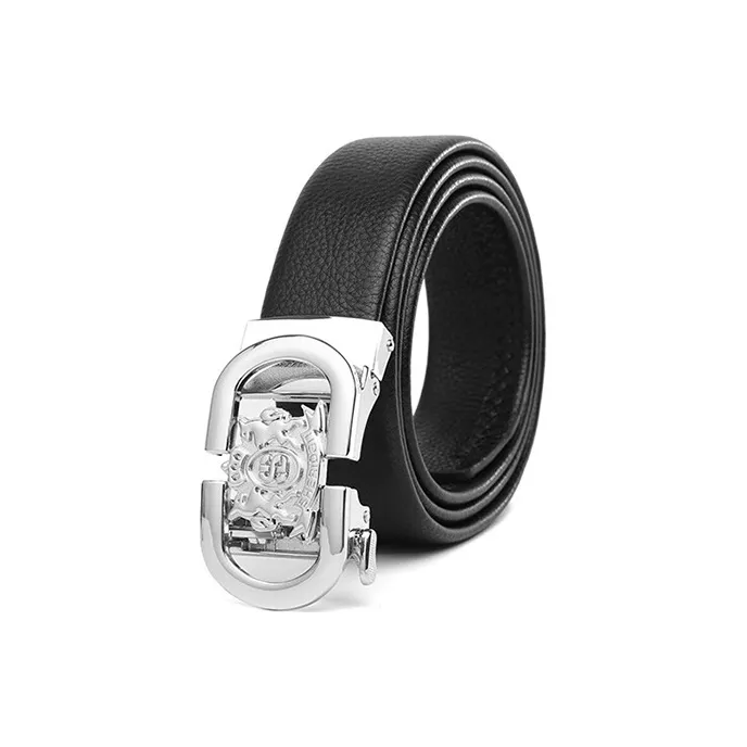 SHERIDan Business Casual Automatic Buckle PU Leather Belts Men's Black-0