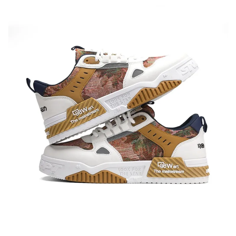Locke Embroidered Graffiti Lightweight Low-Top Skateboard Shoes Men's-8