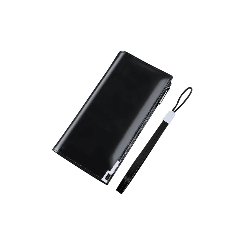 WilliamPOLO Cow Leather Long Wallet Anti-Theft Handle Zip Closure Cell Phone Pouch Regular Men's Multicolor-2