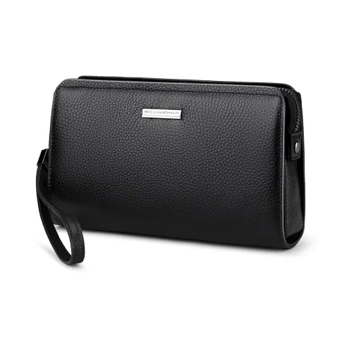 WilliamPOLO Top Grain Cow Leather Lock Design Clutch Large Size Men's Multicolor
