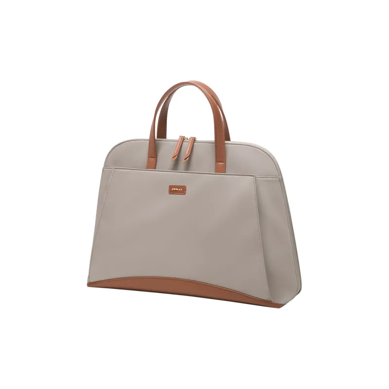 POLO Fabric Handbag Women's Laptop Bag Large Size Women's Gray-0