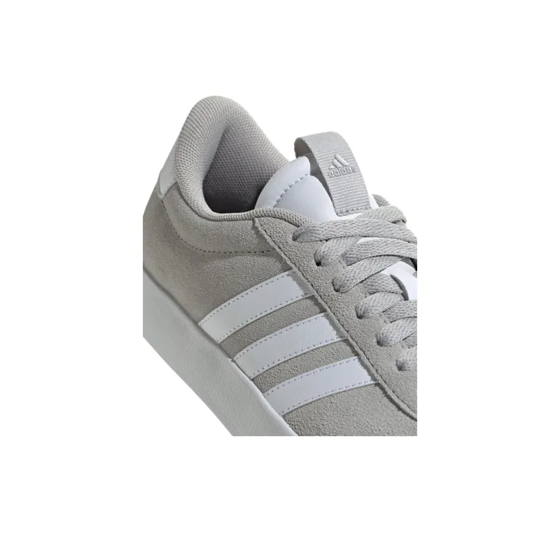Adidas Vl Court 3.0 Grey Cloud White Silver Metallic Women's-5