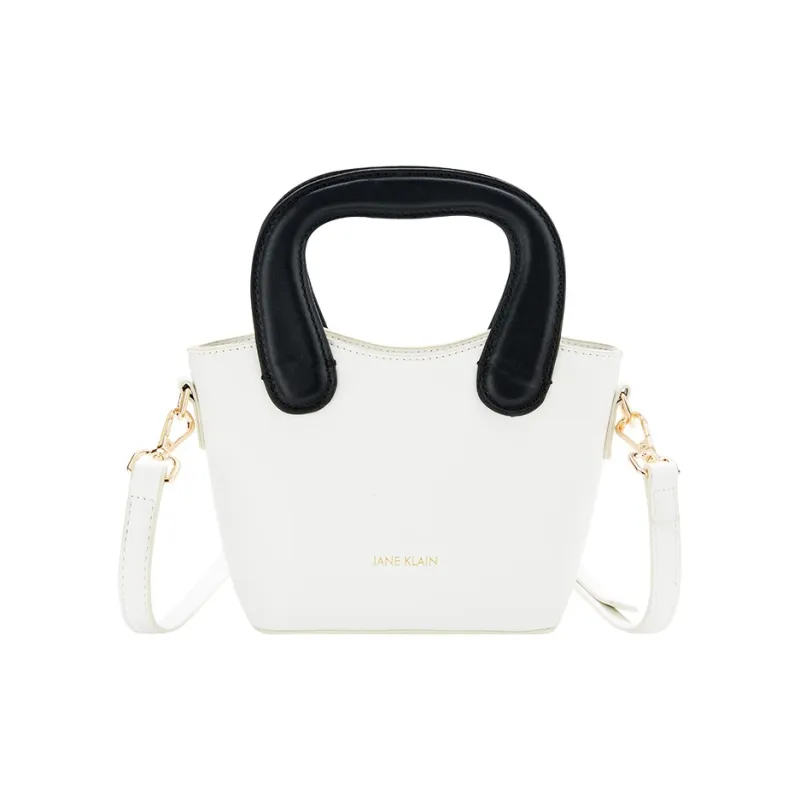 JANE KLAIN PU Basket Bag, Shoulder Bag, Crossbody Bag, Handbag Regular Women's Brown/White/Pink-7