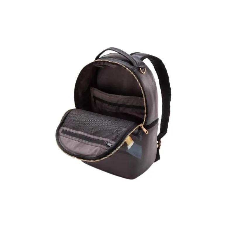 SELETTI PVC With PU And Polyester Backpack Unisex Black-3