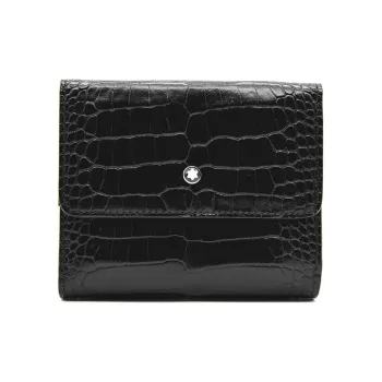 MONTBLANC Cow Leather Cropped Wallet Money Clip Unisex