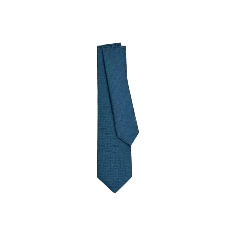 HERMES Silk Ties Men's Dark Blue-0