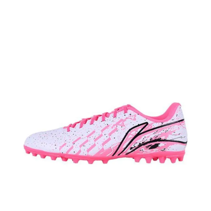LiNing MG Rubber Short Studs Cushioning, Slip Resistant, And Abrasion Resistant Soccer Shoes Men's Pink-0
