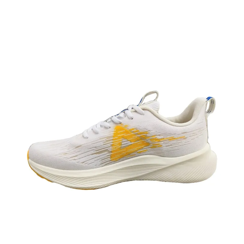 PEAK Cushioning Anti Slip Wear Resistant Breathability Low Top Running Shoes Men's White Blue-1