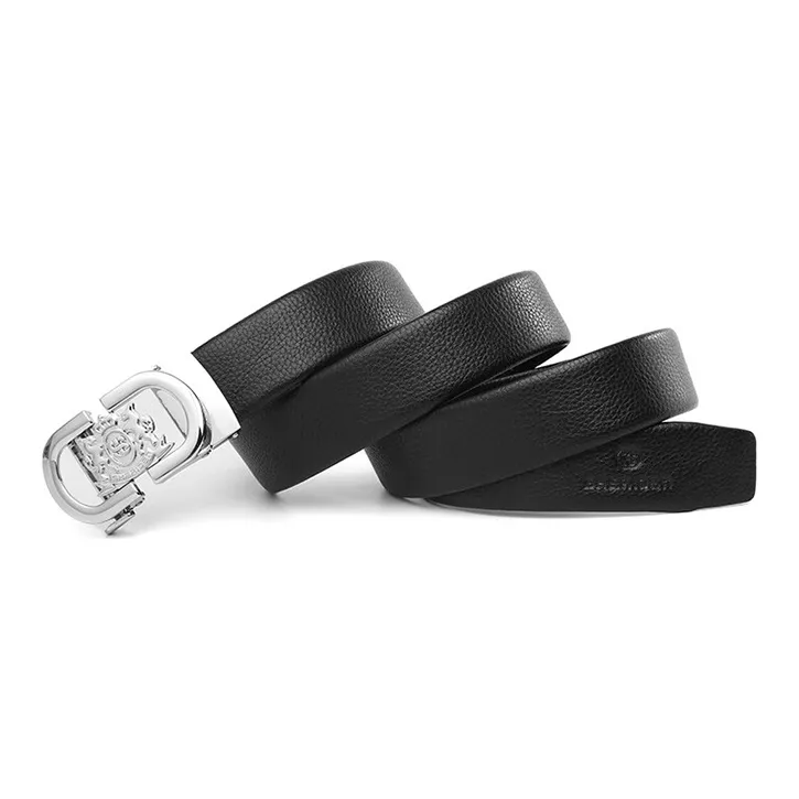 SHERIDan Business Casual Automatic Buckle PU Leather Belts Men's Black-4