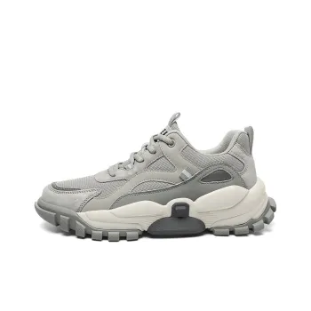 JEEP SPIRIT Chunky Sneakers Men Low-Top Moon Dust Gray
