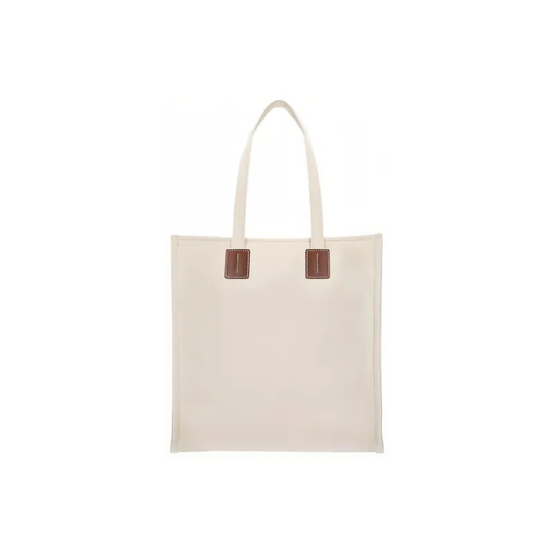 BALLY Crystalia Canvas With Calfskin Canvas Bag, Tote Bag, Shopping Bag, Handbag Medium Size Unisex White-4