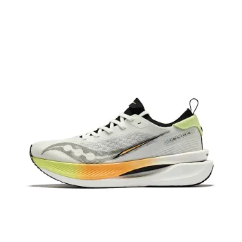 Saucony IDLING Cruise Cushioning Low Top Casual Running Shoes Men's White Black