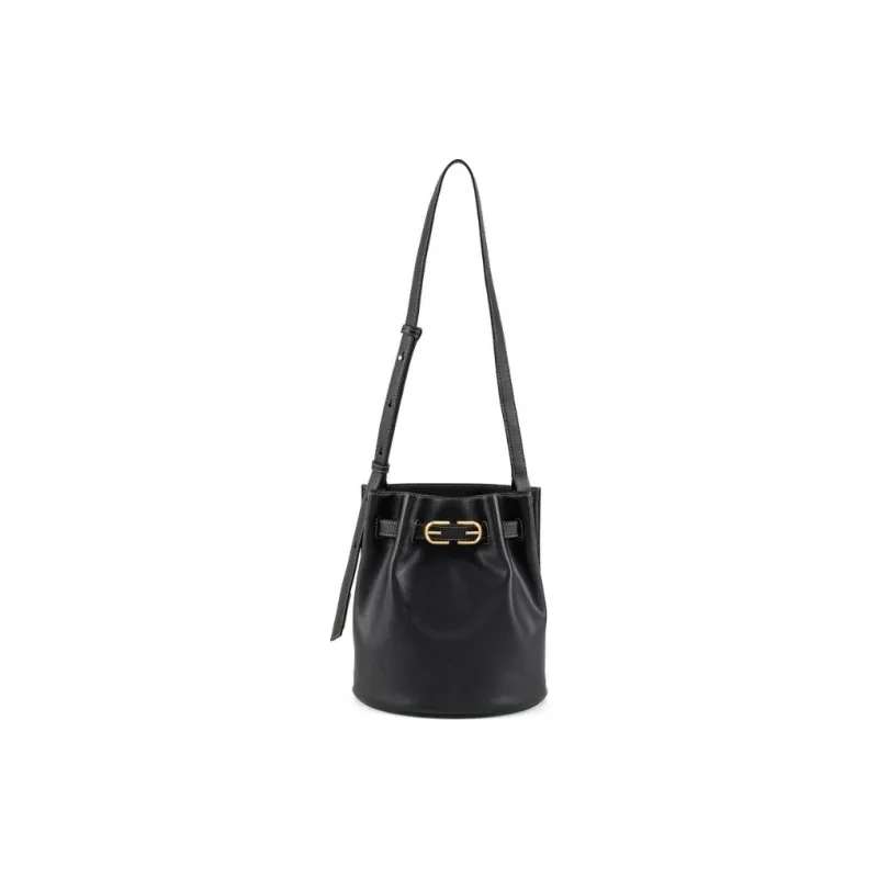 SAM EDELMAN Cow Leather Crossbody Bucket Bag Shoulder Bag Medium Size Women's Black-1