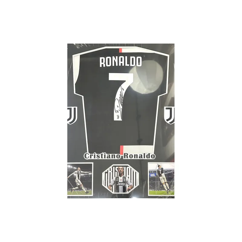 Huayitaojin Juventus Black And White Fan Edition Jersey EM Official Contracted Company Certificate It Is Framed 94x74CM-1